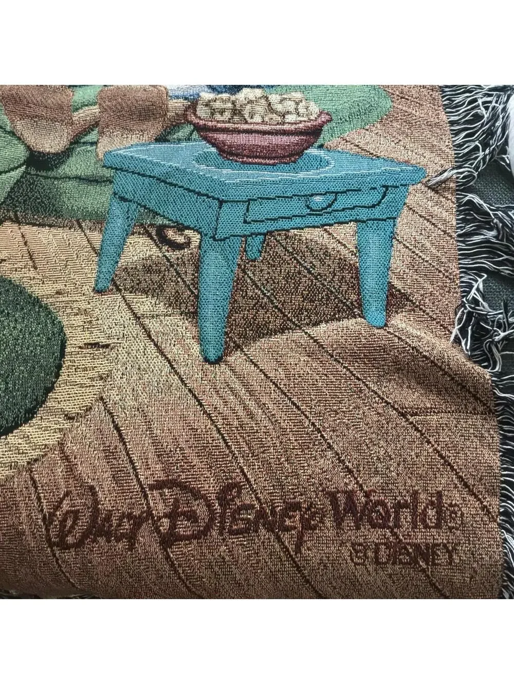Disney Woven Tapestry Blanket Mickey Minnie Pluto Donald Goofy Walt Disney World